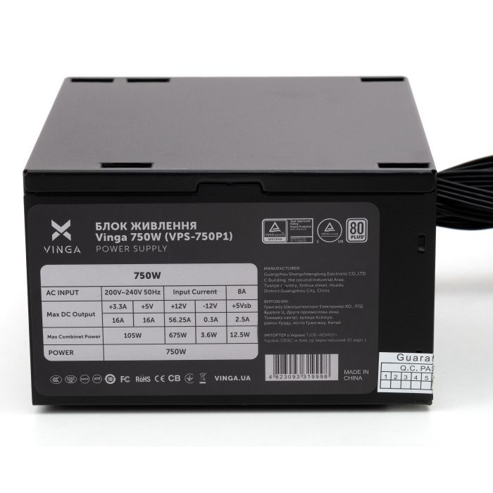Блок живлення Vinga 750W ОЕМ (VPS-750P1)