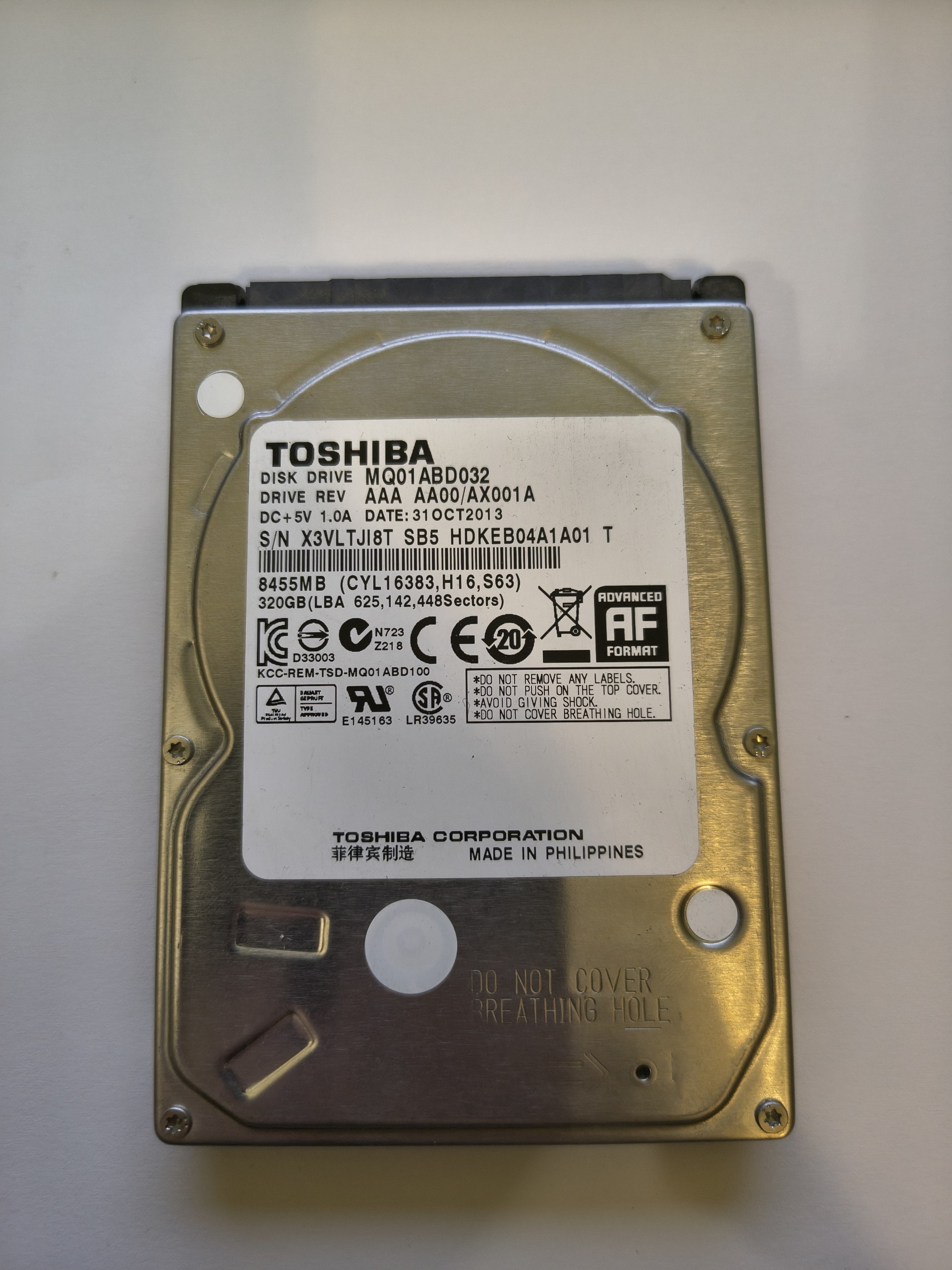 TOSHIBA MQ01ABD032 320GB